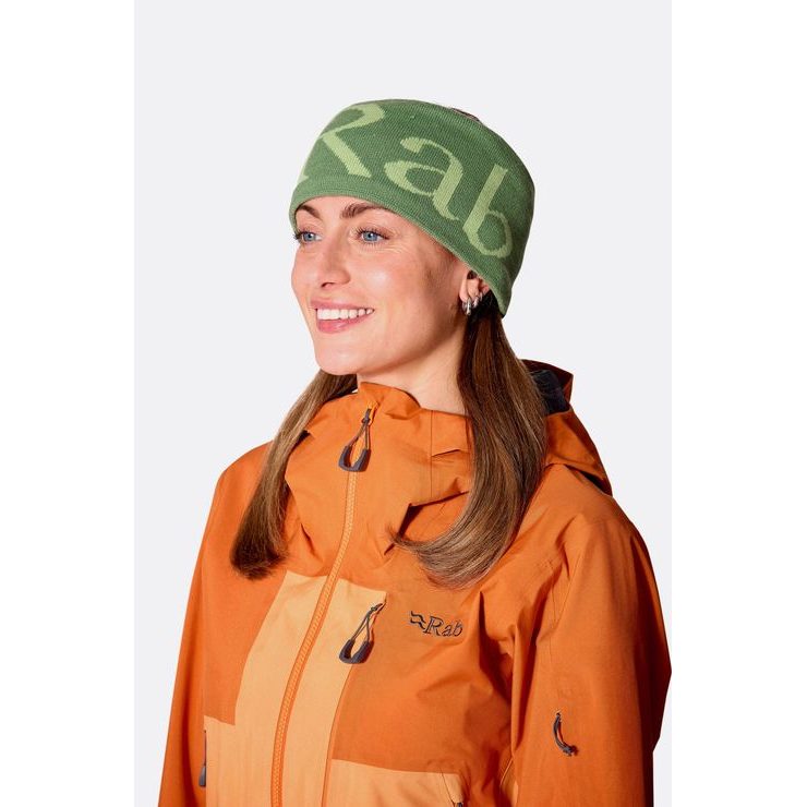 RAB Rab Knitted Logo Headband dark fig green/fig green