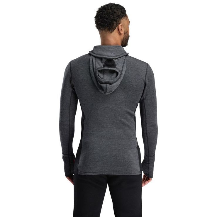 ACLIMA WarmWool Hoodsweater w/zip M's Jet Black/Marengo
