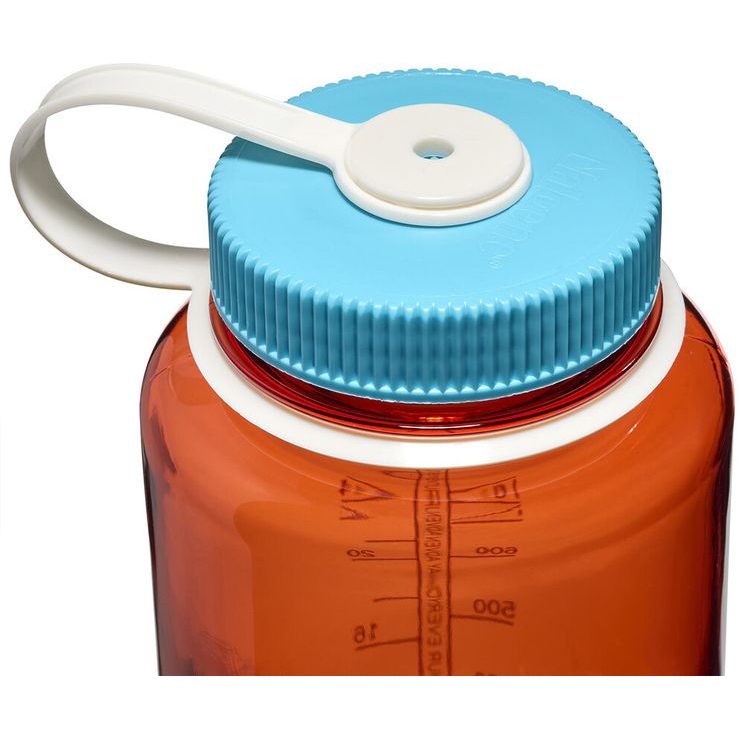 NALGENE Wide Mouth 1000 ml Flame w/Blue Atoll