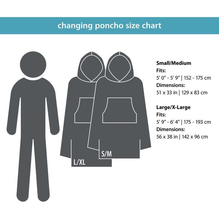 PACKTOWL CHANGING PONCHO S/M Riso Wave barevné vlny
