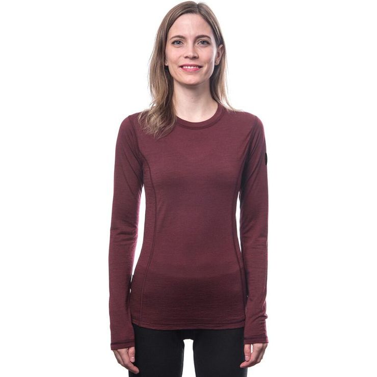 SENSOR MERINO AIR dámské triko dl.rukáv port red