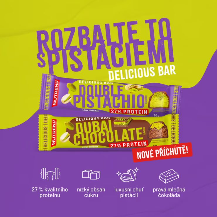 NUTREND Delicious Bar, 50 g double pistácie
