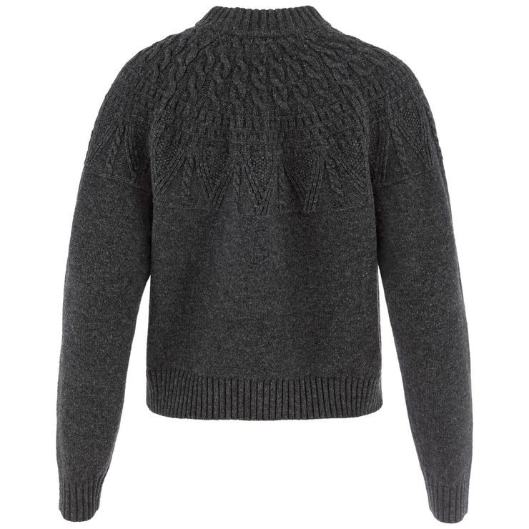 FJÄLLRÄVEN Övik Solid Jacquard Knit W Dark Grey