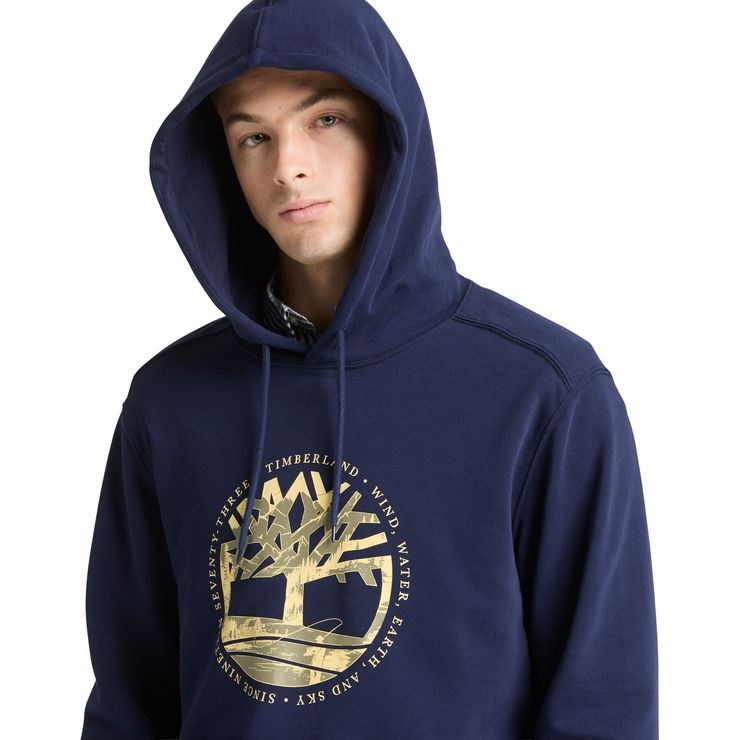 TIMBERLAND Tree Logo Lake House Graphic Hoodie Peacoat