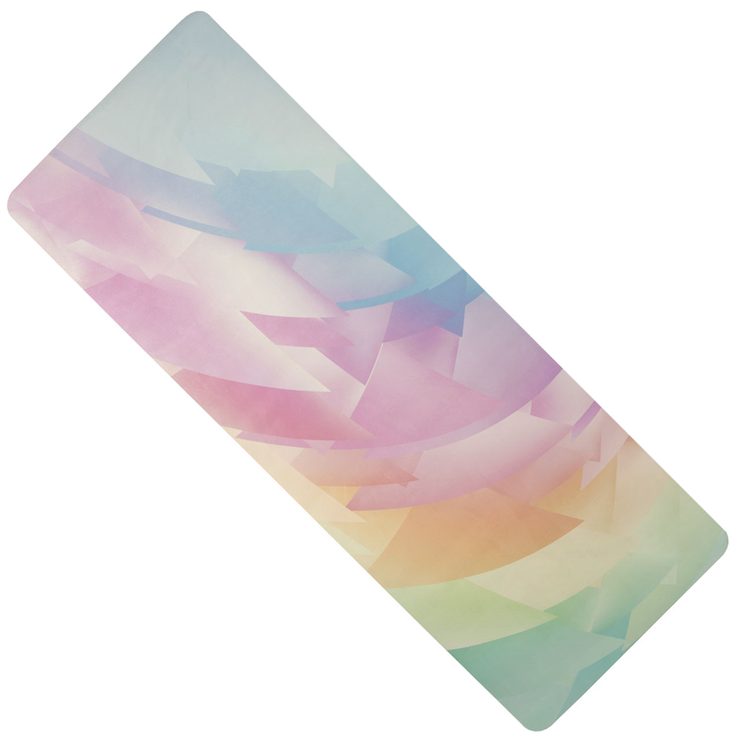YATE Yoga mat přírodní guma, vzor P, 4 mm - duhová