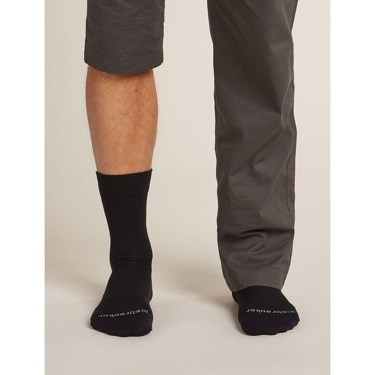 ICEBREAKER Men Mer Hike+ Liner Crew BLACK