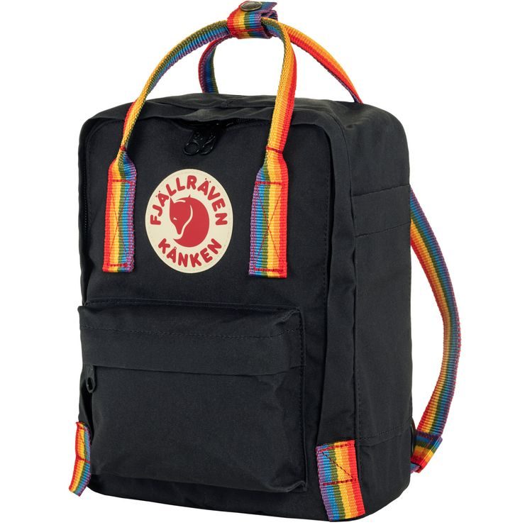 FJÄLLRÄVEN Kånken Rainbow Mini Black-Rainbow Pattern