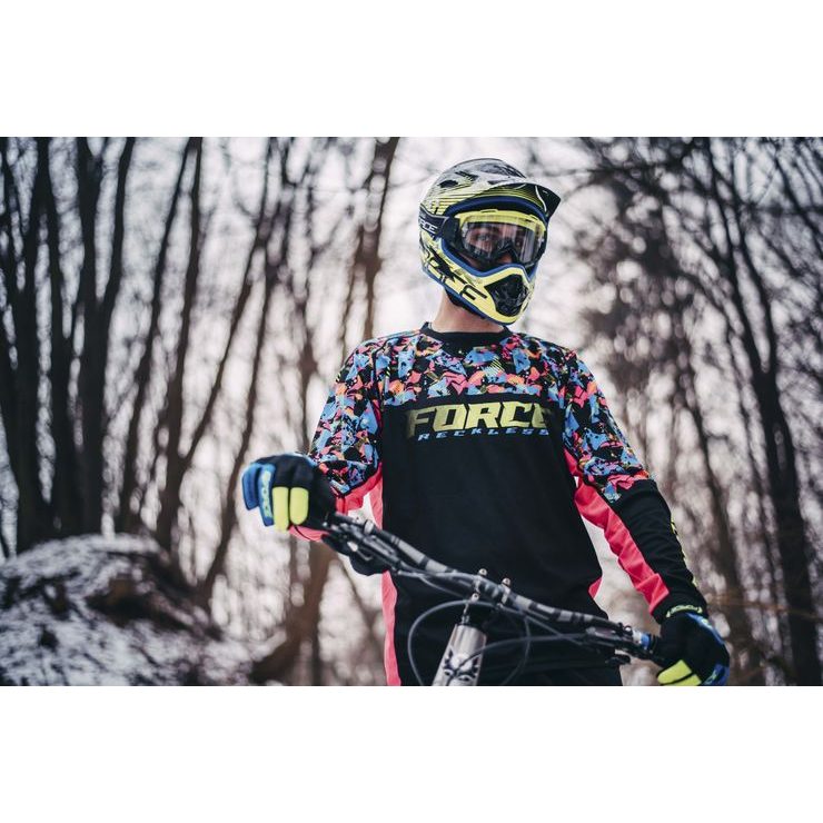 FORCE RECKLESS dl. rukáv, černo-růžovo-fluo