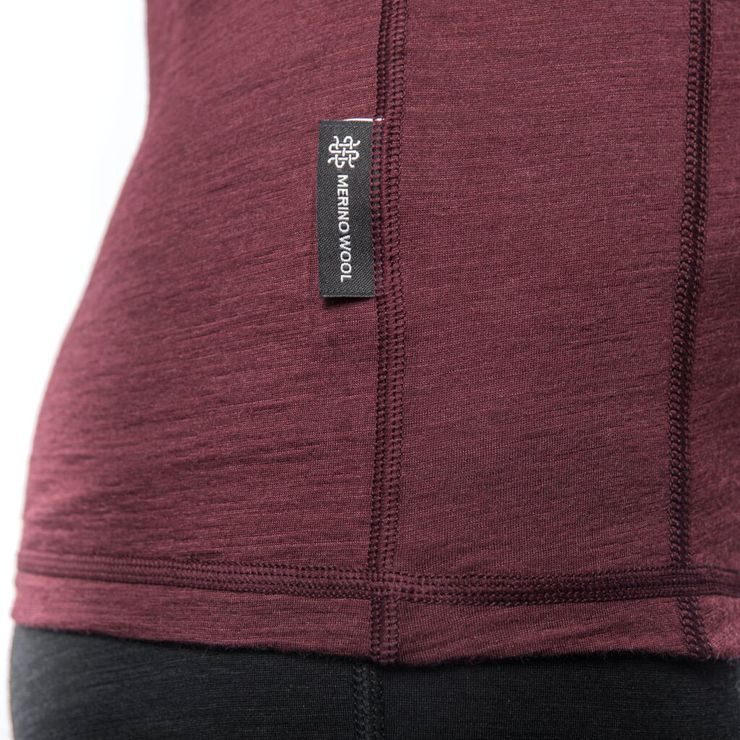 SENSOR MERINO AIR dámské triko dl.rukáv port red