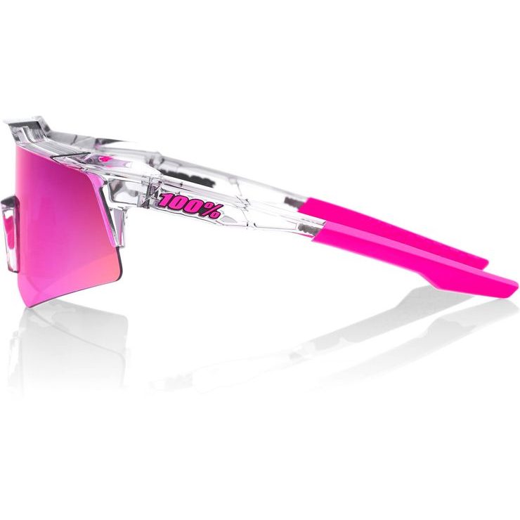 100% SPEEDCRAFT XS - Polished Translucent Grey - Purple Multilayer Mirror Lens