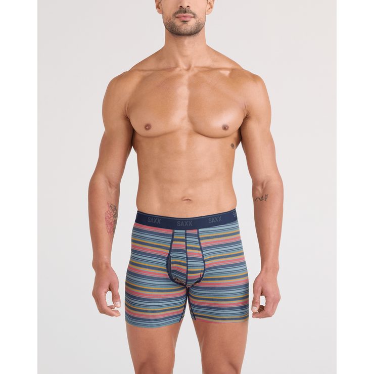 SAXX QUEST QUICK-DRY MESH BOXER BRIEF FLY 2PK harvest stripe/maritime