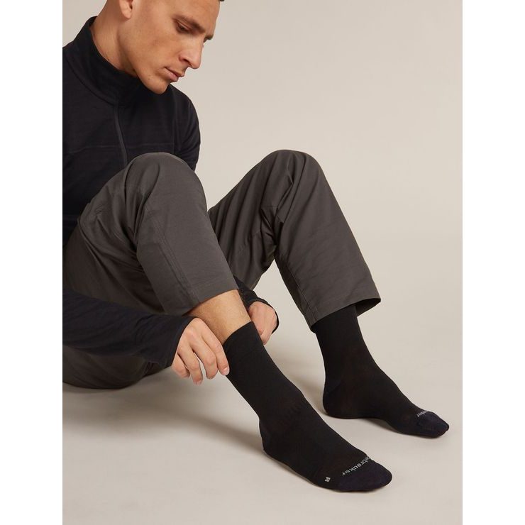 ICEBREAKER Men Mer Hike+ Liner Crew BLACK