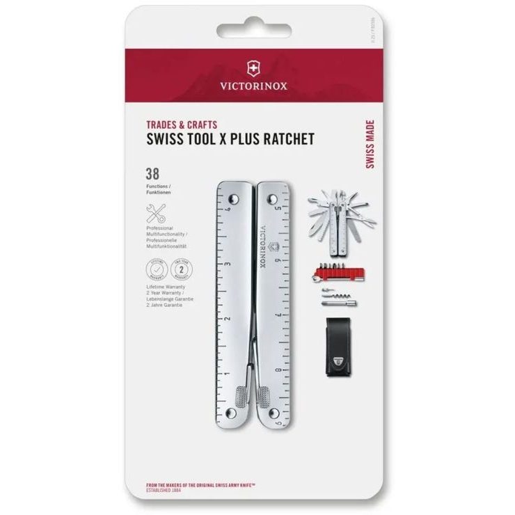 VICTORINOX Swiss Tool X Plus Ratchet, silver, blister