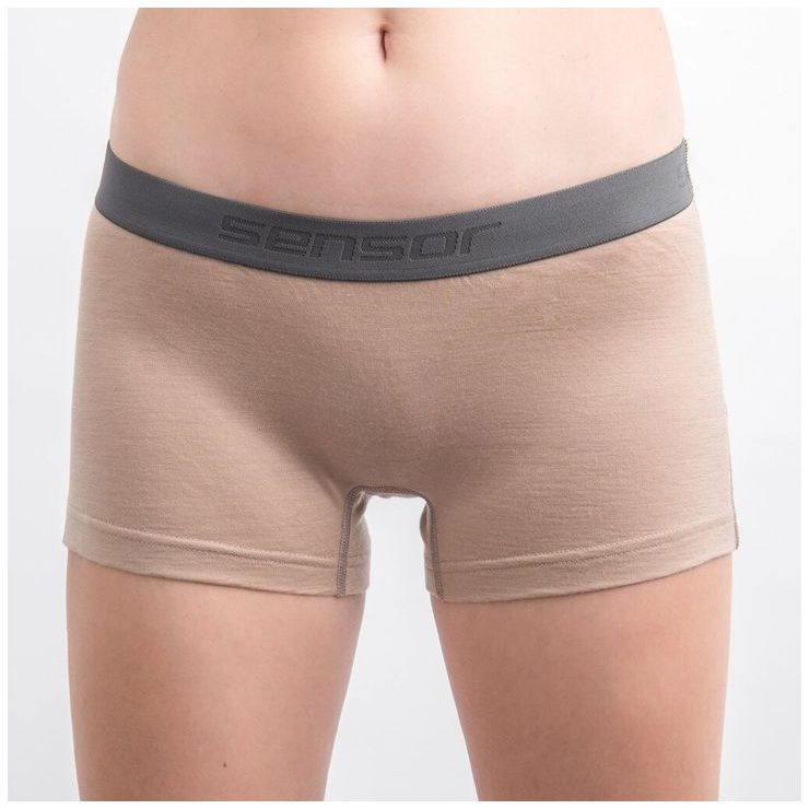 SENSOR MERINO ACTIVE dámské kalhotky s nohavičkou almond beige
