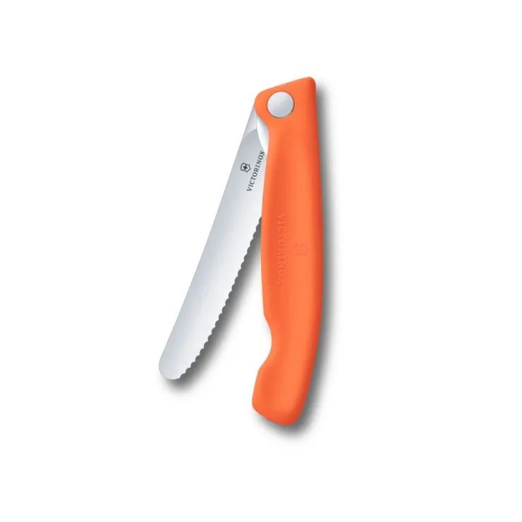 VICTORINOX Swiss Classic, picnic knife, 11cm, wavy, orange, box