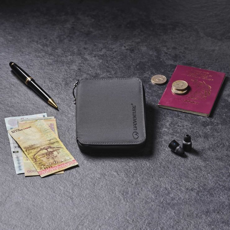 LIFEVENTURE RFiD Mini Travel Wallet grey