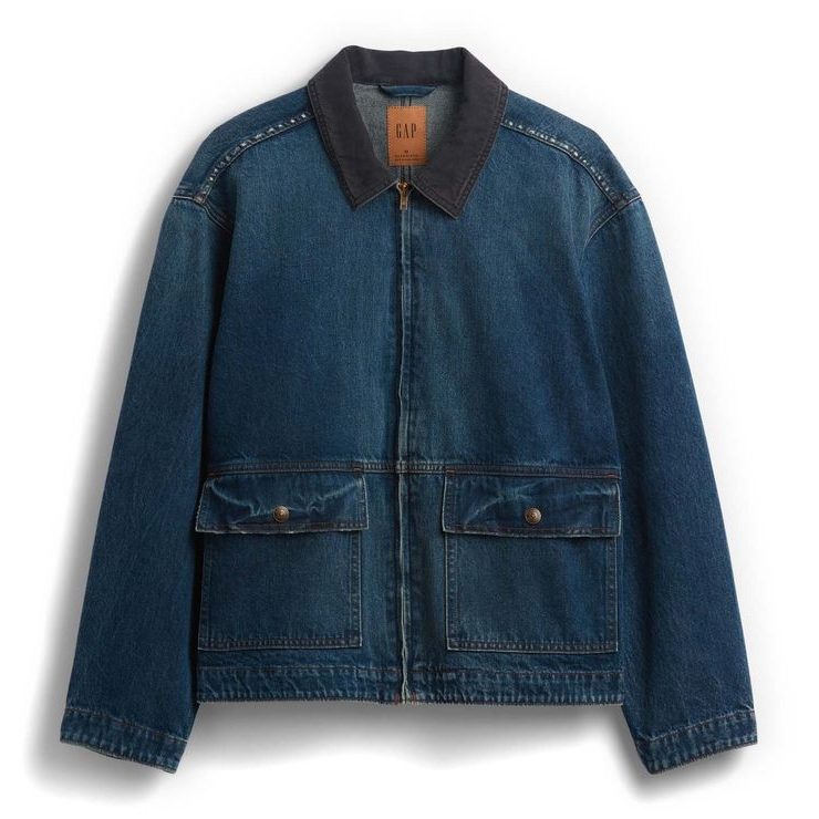 GAP 871095-00 Džínová bunda Workwear Tmavě modrá