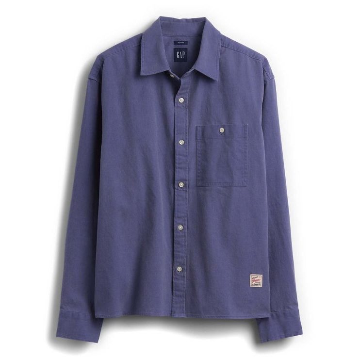 GAP 868346-01 Plátěná košile Utility z lněné směsi Tmavě modrá