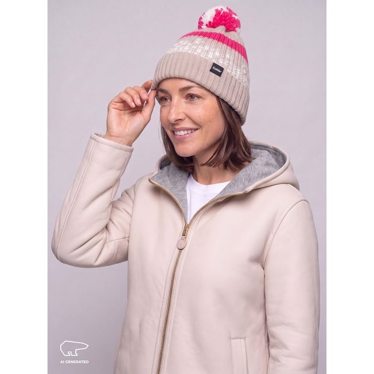 EISBÄR Norrak Pompon MÜ Beige-Weiss-Pink