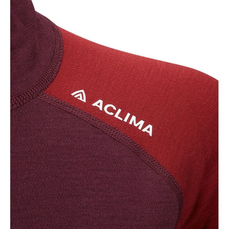 ACLIMA WarmWool Polo W's Fig/Red Dahlia