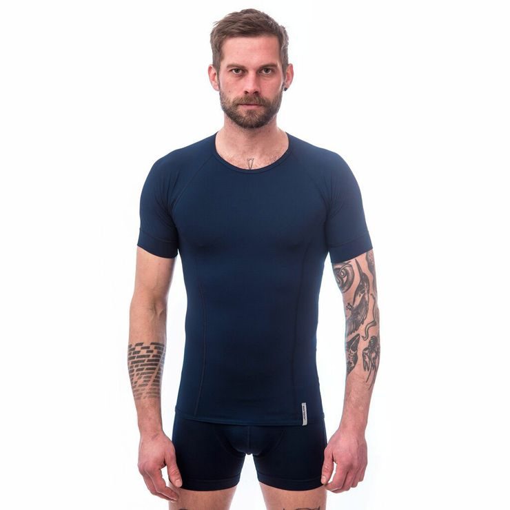 SENSOR COOLMAX TECH pánské triko kr.rukáv deep blue