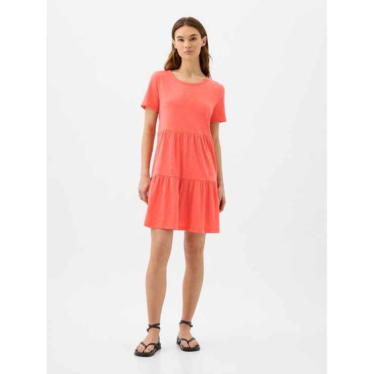 GAP 863186-00 Mini šaty s krátkým rukávem Červená