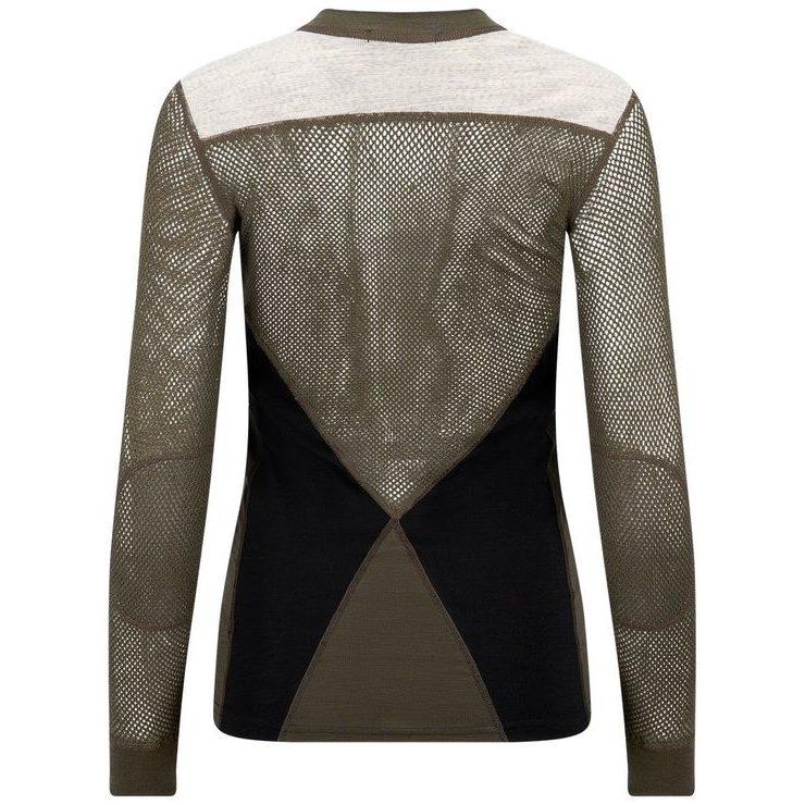 ACLIMA WoolNet Hybrid Crewneck W's Jet Black/Tarmac/Beige Melange