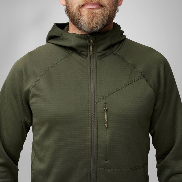 FJÄLLRÄVEN Abisko Grid Fleece Hoodie M Black