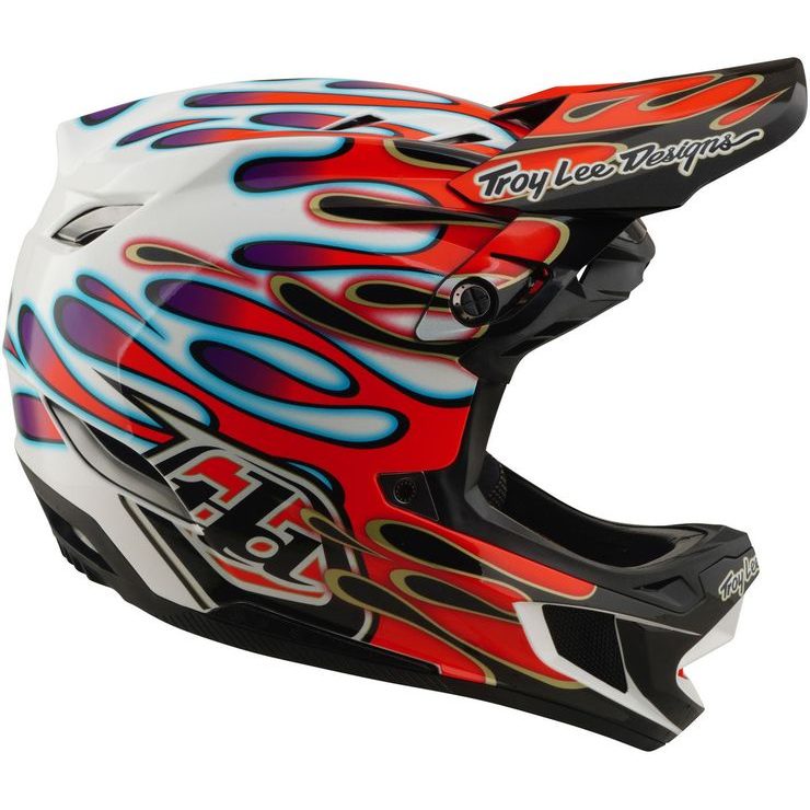 TROY LEE DESIGNS D4 COMPOSITE MIPS OVERSPRAY WHITE / RED