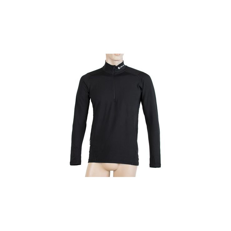 SENSOR THERMO men's long sleeve zipped shirt black