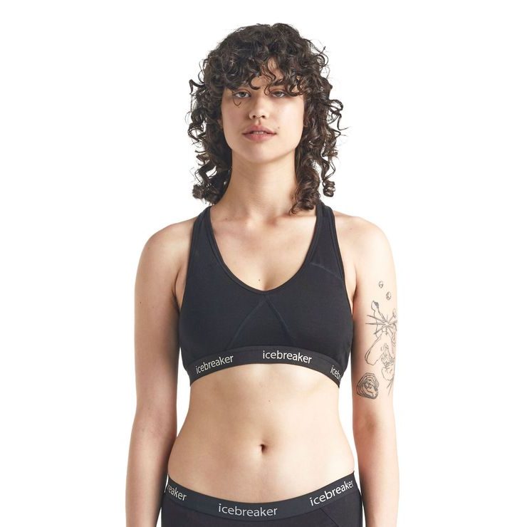 ICEBREAKER W Sprite Racerback Bra, BLACK