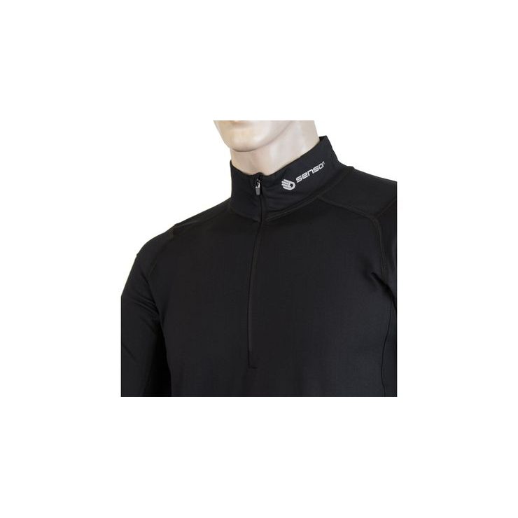 SENSOR THERMO men's long sleeve zipped shirt black