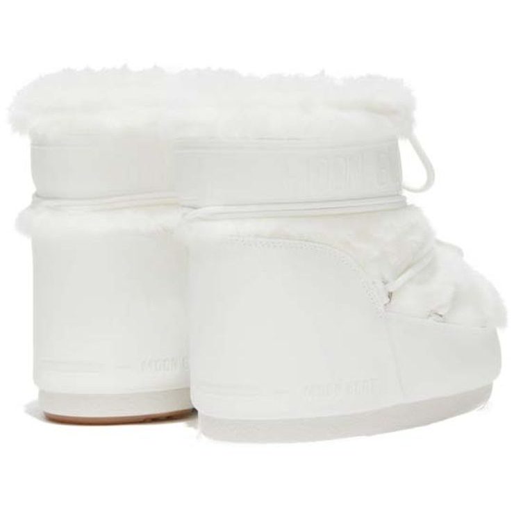 MOON BOOT ICON LOW FAUX FUR OPTICAL WHITE