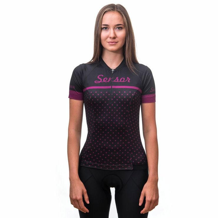 SENSOR CYKLO TOUR dámský dres kr.rukáv, black dots