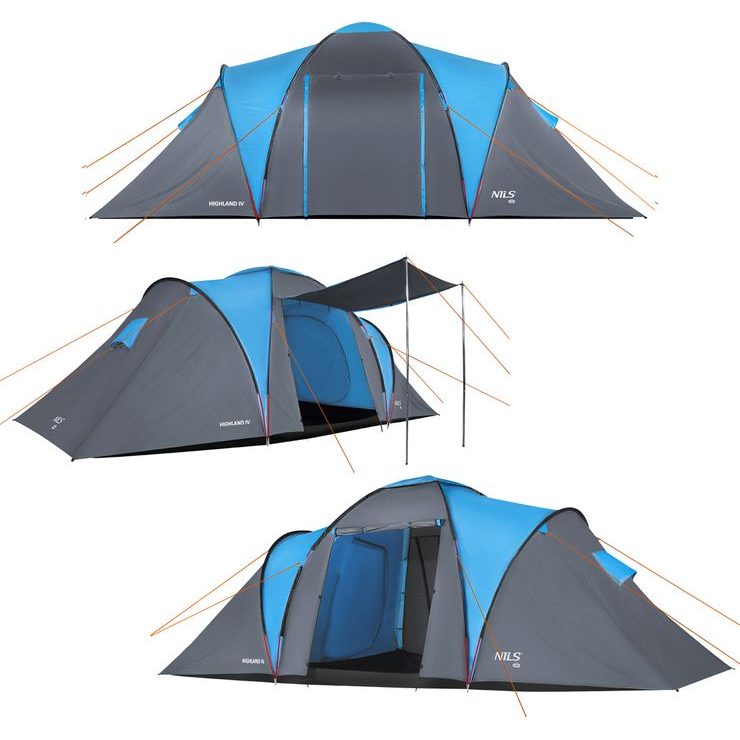 NILS Camp NC6431 Highland IV modrý/šedý