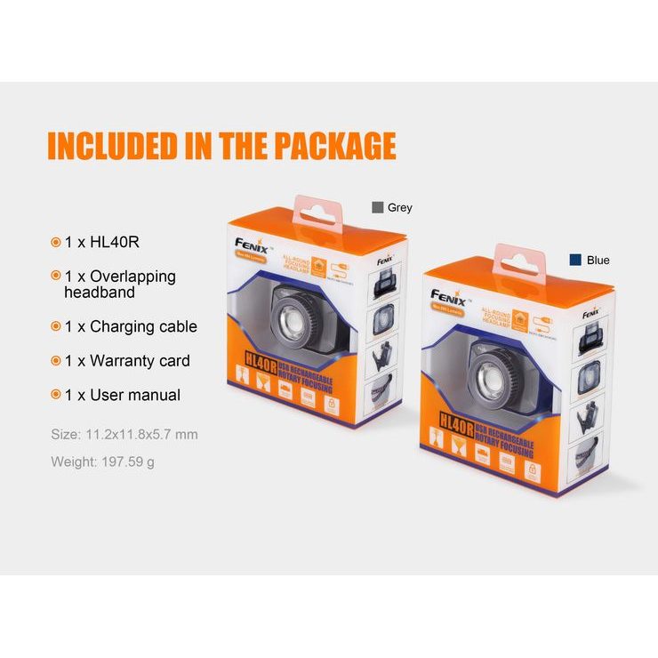 FENIX HL40R, grey
