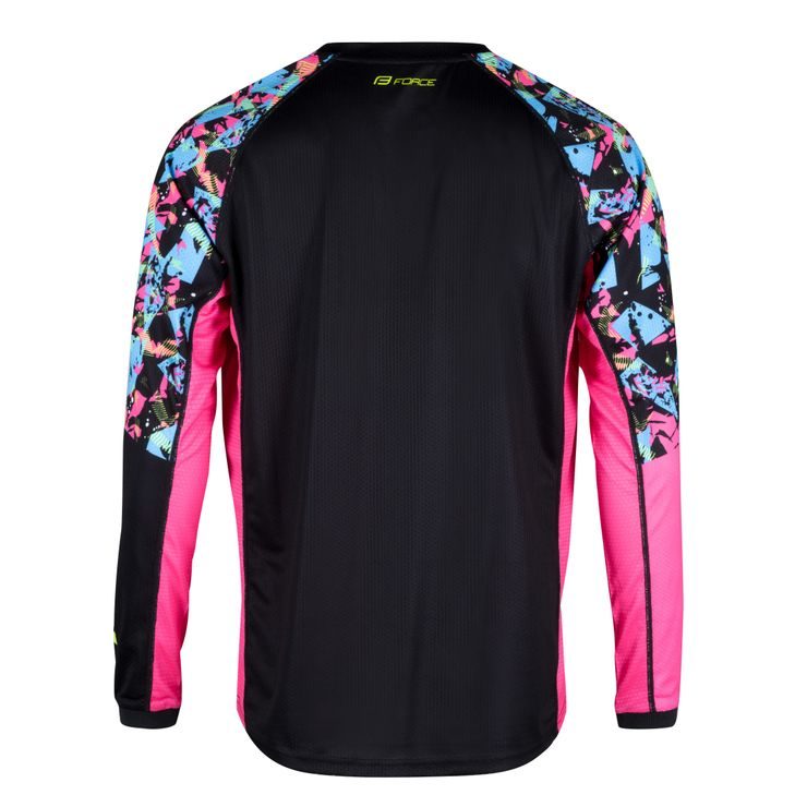 FORCE RECKLESS dl. rukáv, černo-růžovo-fluo