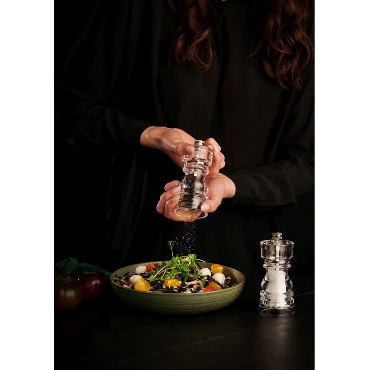 COLE&MASON London Acrylic Precision+ Salt and Pepper Grinders Set 13 cm