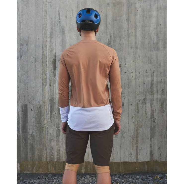 POC MTB Pure LS Jersey Aragonite Brown/Hydrogen White