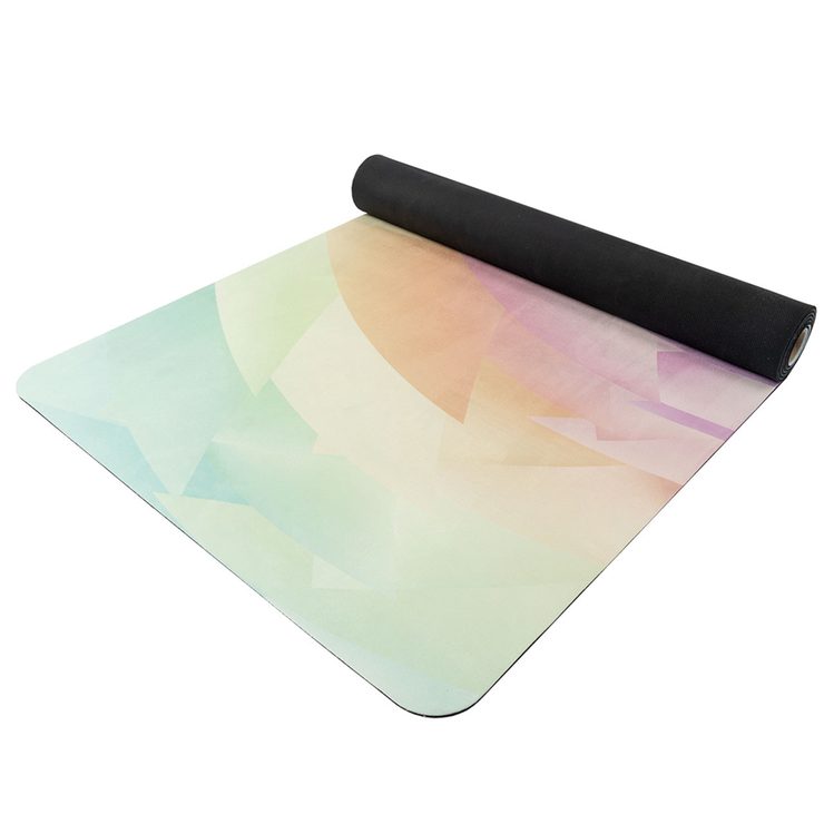 YATE Yoga mat přírodní guma, vzor P, 4 mm - duhová