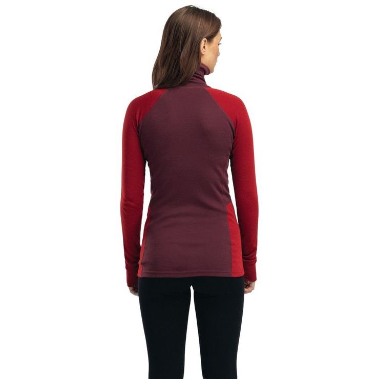 ACLIMA WarmWool Polo W's Fig/Red Dahlia