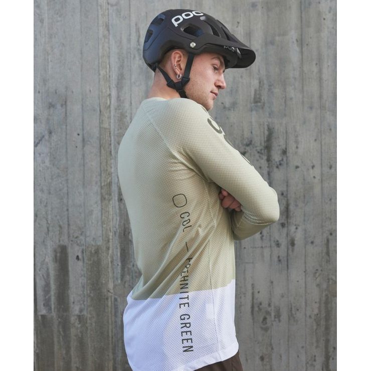 POC MTB Pure LS Jersey Prehnite Green/Hydrogen White