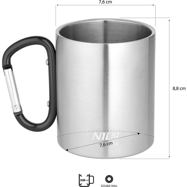 NILS Camp NC17110 s karabinou 300ml černý