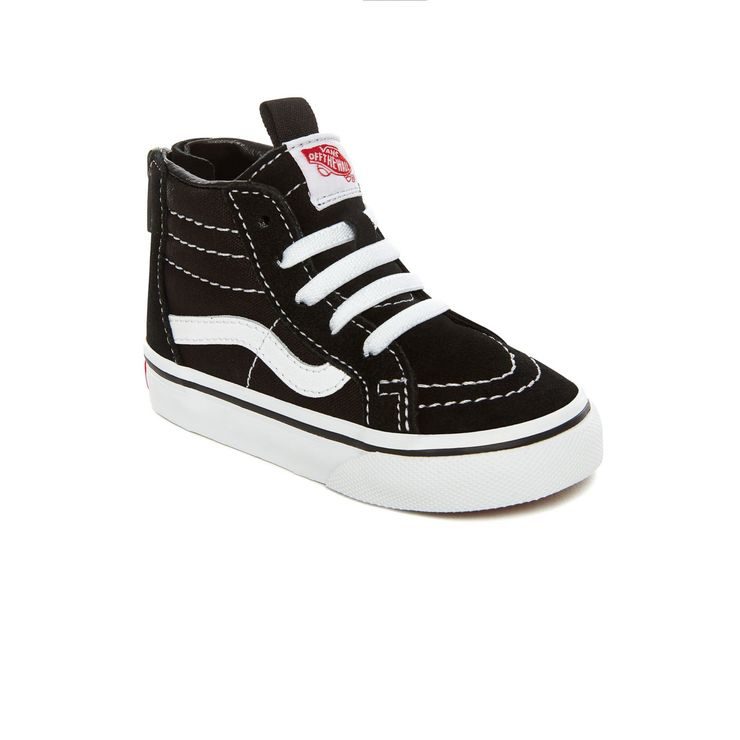 VANS TODDLER SK8-HI ZIP SHOES (1-4 years), Black/White