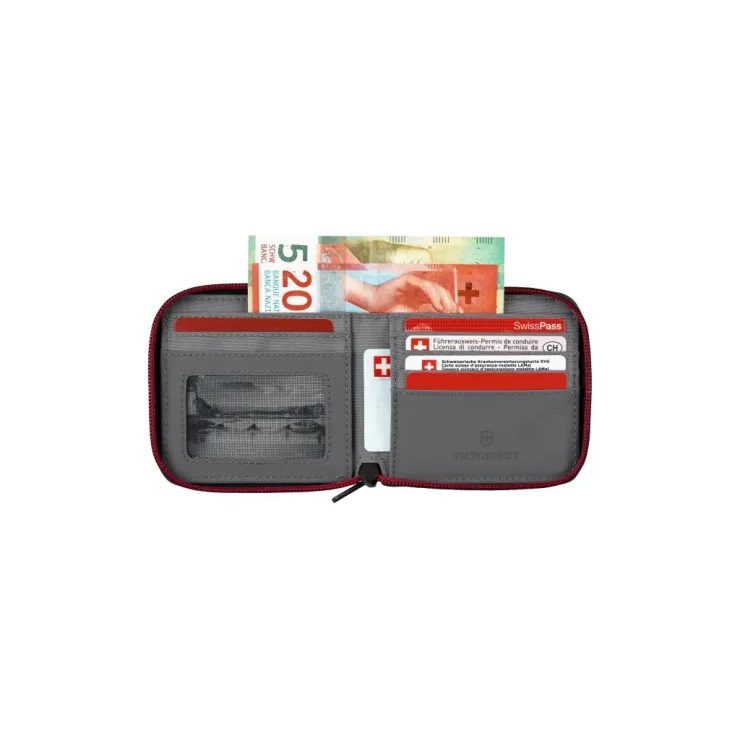 VICTORINOX Travel Essentials Zip-Around Wallet ledově šedá
