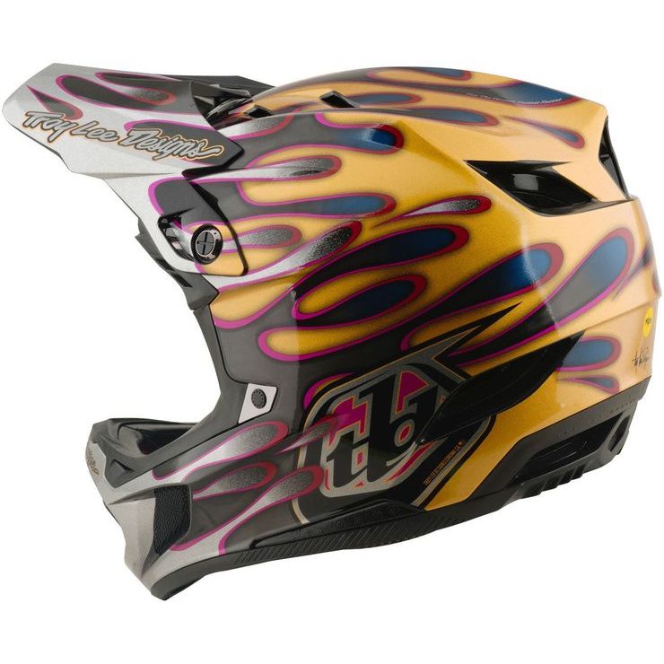TROY LEE DESIGNS D4 CARBON MIPS OVERSPRAY GOLD / BLACK