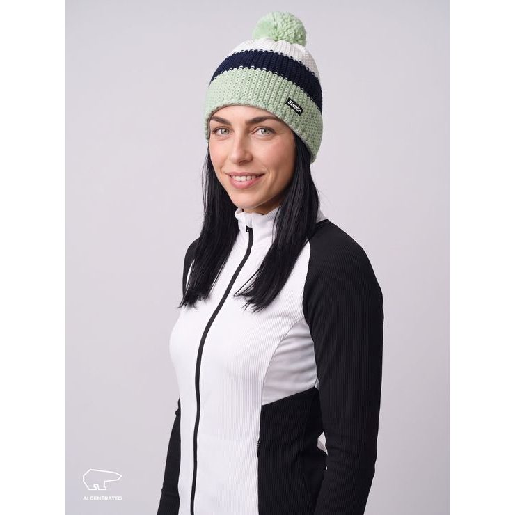 EISBÄR Star Pompon MÜ Khaki-Limette-Weiß