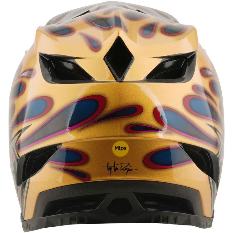 TROY LEE DESIGNS D4 CARBON MIPS OVERSPRAY GOLD / BLACK