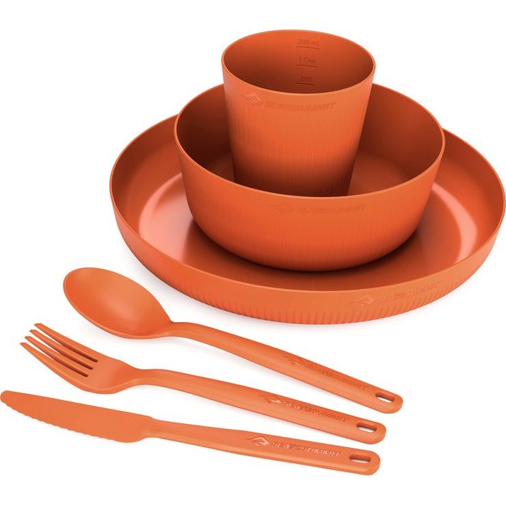 SEA TO SUMMIT Camp Dinnerware Set w/ Mesh Sack - [6 Piece Burnt Orange Burnt Orange