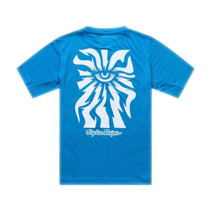 TROY LEE DESIGNS YOUTH SKYLINE RIDE TEE ONE EYE AERO BLUE